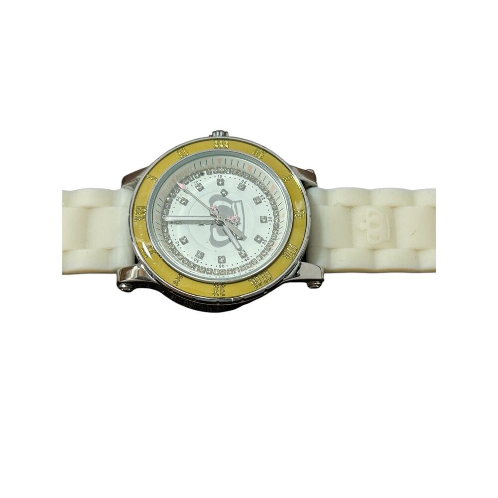 Juicy Couture Midsized 38mm Women's Crystal Face Watch Silver Stainless Silicone - Picture 9 of 10